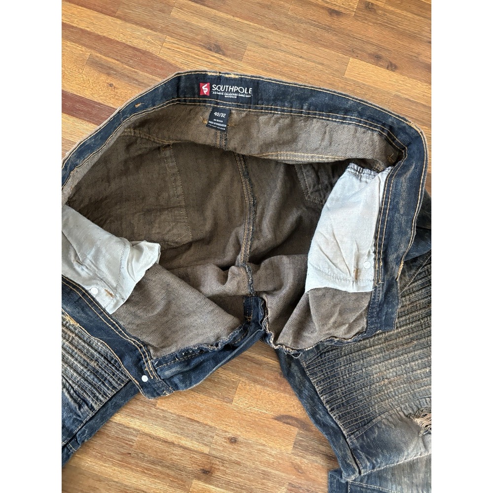 Vintage Southpole 90's Y2K Baggy Jeans Size 40 X 32 Distressed Skater Punk Denim - Picture 8 of 16